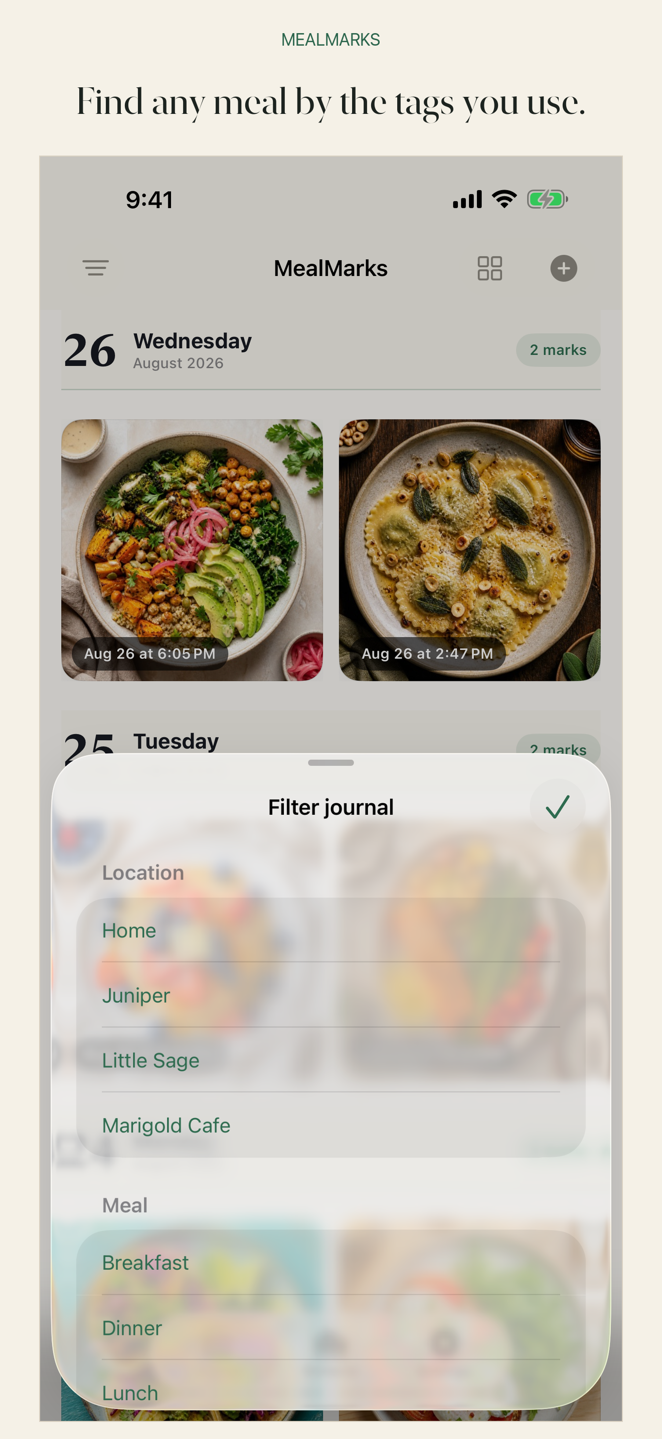 Find Any Meal by Your Tags