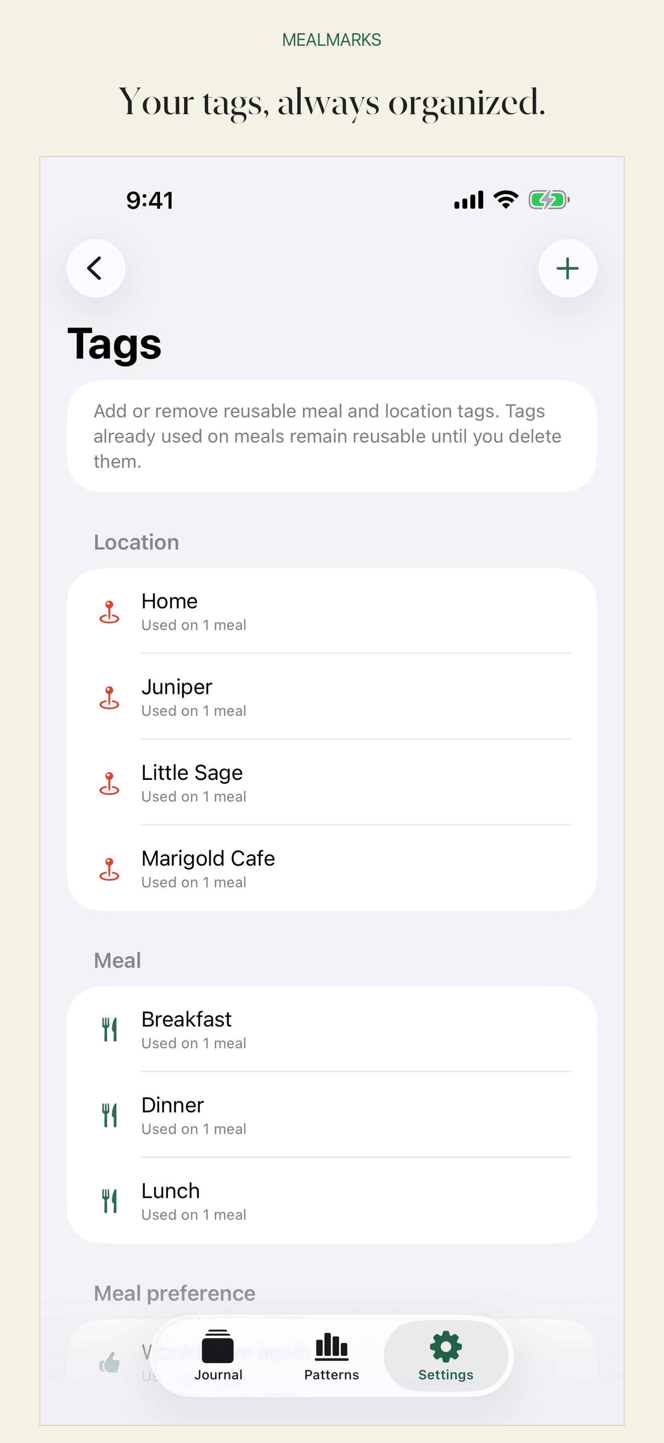 Your Tags, Always Organized