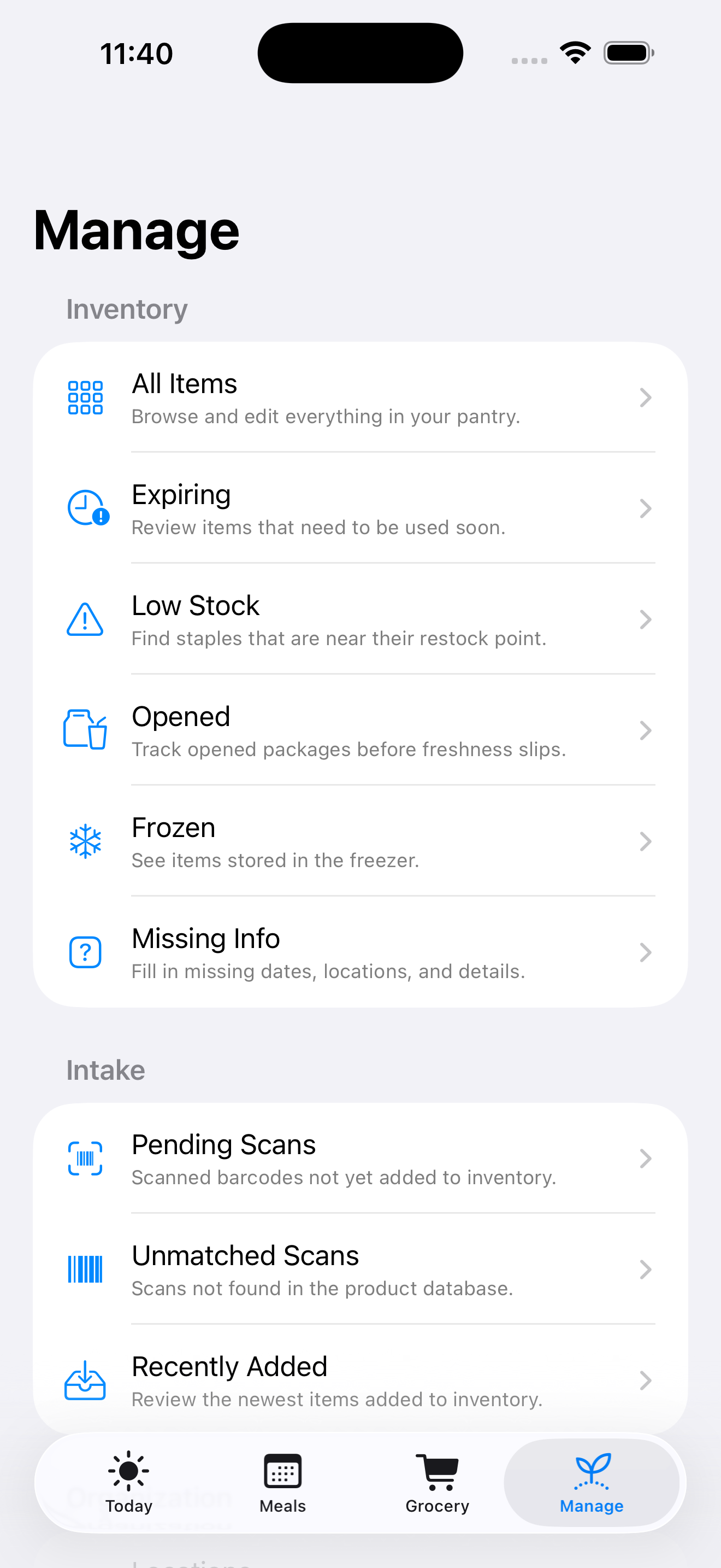 Manage inventory, scans, and organization in one place.