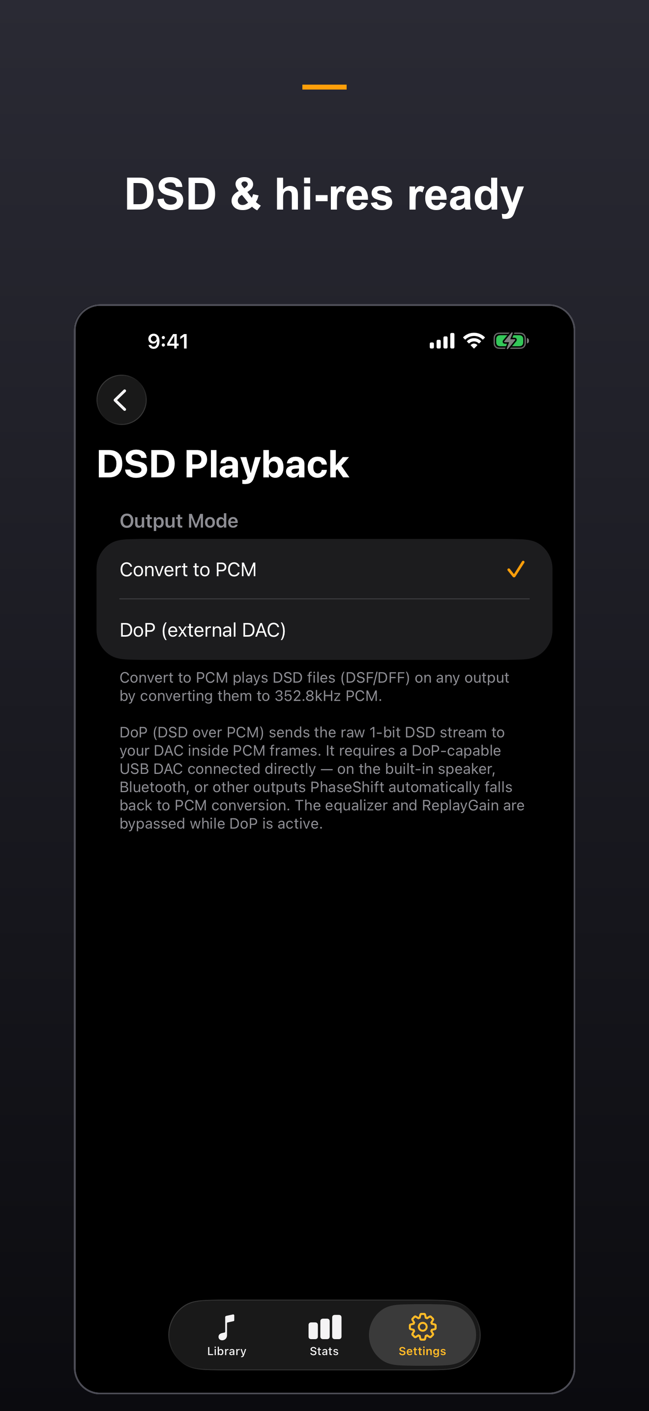 DSD & Hi-Res Ready